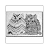 2 Vetkatten #1 Rubberstempel (Afrduk)