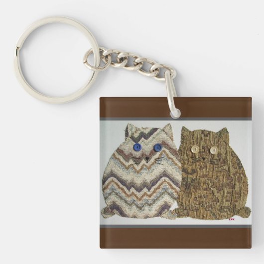 2 Vetkatten #1 Sleutelhanger (Voorkant)