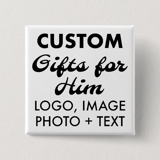 2" Vierkante Button Pin Badge Custom Gifts voor He (Voorkant)