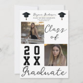 2 Vierkante Foto's Klasse van het Afstuderen Afstu Kaart (Voorkant)