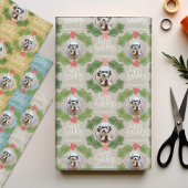 2 vierkante foto's Whimsical Kerstfeestdag Berry Inpakpapier Vel