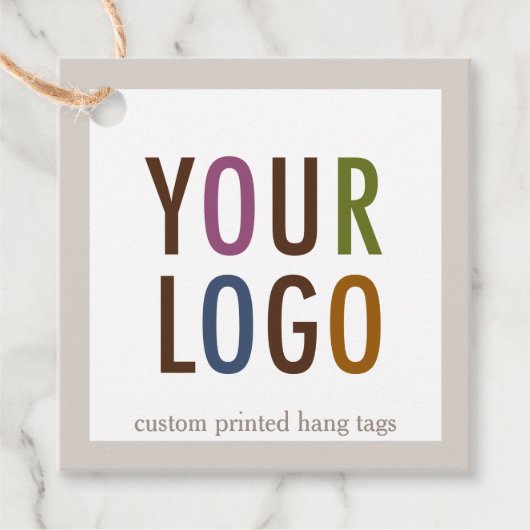 2" Vierkante Hangtags met Touw en Bedrijfslogo Bedankjes Labels (Voorkant)