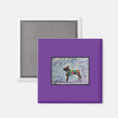 2" Vierkante magneet met Boxer (Voorkant / Achterkant)