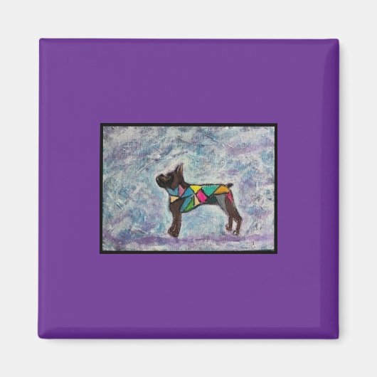2" Vierkante magneet met Boxer (Voorkant)
