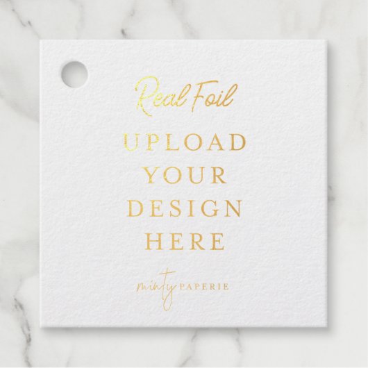 2" Vierkante Tag Goud Folie Printen - Doe Het Zelf (Voorkant)