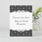 #2 Vintage Damask 25e trouwjubileum Kaart (Staand voorkant)