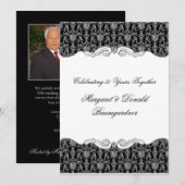 #2 Vintage Damask 25e trouwjubileum Kaart (Voorkant / Achterkant)