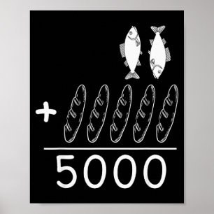 2 Vissen 5 Broden Jezus Voedt De 5000 Christelijke Poster