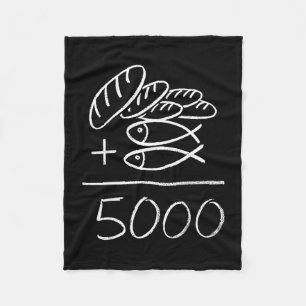 2 vissen 5 broden Jezus voedt de 5000 christen Fleece Deken