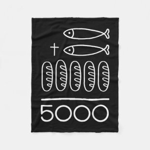 2 vissen 5 broden Jezus voedt de 5000 christenen Fleece Deken