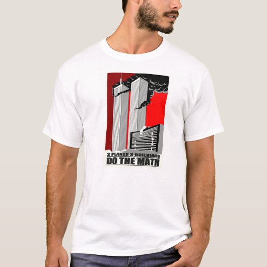 2-vlakken 3-Gebouwen doen de Wiskunde T-shirt (Voorkant)