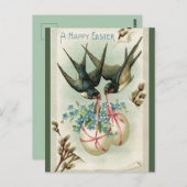  2 vogels met paaseieren briefkaart (Voorkant / Achterkant)