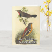 2 Vogels,  uiterlijk Verjaardag Wenskaart Kaart (Gele Bloem)