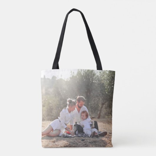 2 Volledige foto Aangepaste Afbeelding Upload Tote Bag (Achterkant)