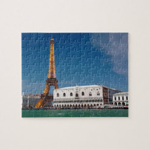 2 voor 1 Venetië en Parijs - Gemengde wereld Legpuzzel