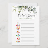 2 Vrijgezellenfeest Spelletjes Elegante Eucalyptus Kaart (Achterkant)