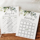 2 Vrijgezellenfeest Spelletjes Elegante Eucalyptus Kaart