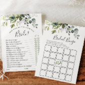 2 Vrijgezellenfeest Spelletjes Elegante Eucalyptus Kaart