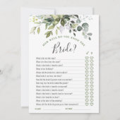 2 Vrijgezellenfeest Spelletjes Elegante Eucalyptus Kaart (Achterkant)