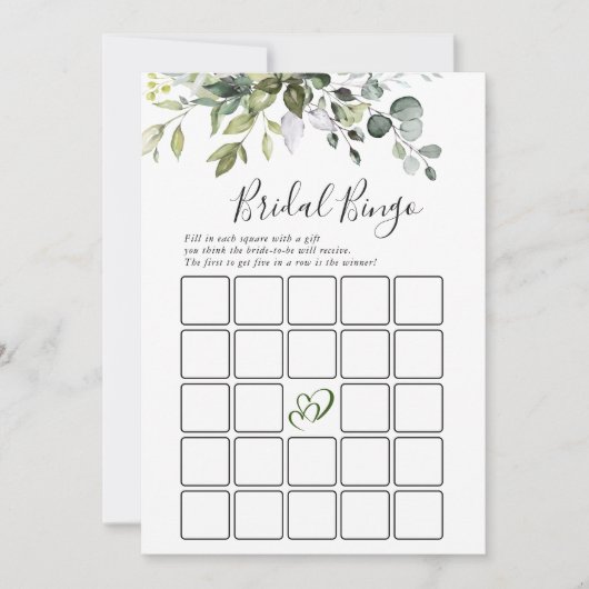 2 Vrijgezellenfeest Spelletjes Elegante Eucalyptus Kaart (Voorkant)