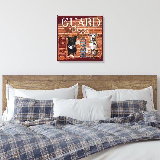2 waakhonden canvas afdruk (Insitu (Slaapkamer))