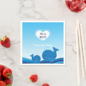 2 walvissen blauw Baby shower Schattigee feestserv Servet (Insitu)
