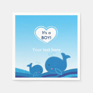 2 Walvissen Blauwe Baby Shower Grappige Feestserve Servet