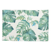 2 Waterverf Monstera Palm Leaf Kussensloop (Achterkant-Links)