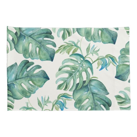 2 Waterverf Monstera Palm Leaf Kussensloop (Achterkant-Rechts)