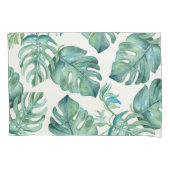 2 Waterverf Monstera Palm Leaf Kussensloop (Voorkant-Links)