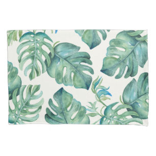 2 Waterverf Monstera Palm Leaf Kussensloop