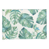 2 Waterverf Monstera Palm Leaf Kussensloop (Voorkant-Rechts)