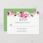 #2 Waterverf Roze papaver Greenery RSVP (Voorkant / Achterkant)