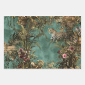 #2 Weelderige  scène Leopard Foliage Inpakpapier Vel (Voorkant 3)