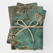 #2 Weelderige scène Leopard Foliage Inpakpapier Vel (In situ)