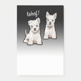 2 Westy pups aangepaste zwarte fade Post-it notiti Post-it® Notes