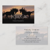 2 Wilde paarden Silhouette-foto Visitekaartje (Voorkant / Achterkant)