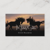 2 Wilde paarden Silhouette-foto Visitekaartje (Voorkant)