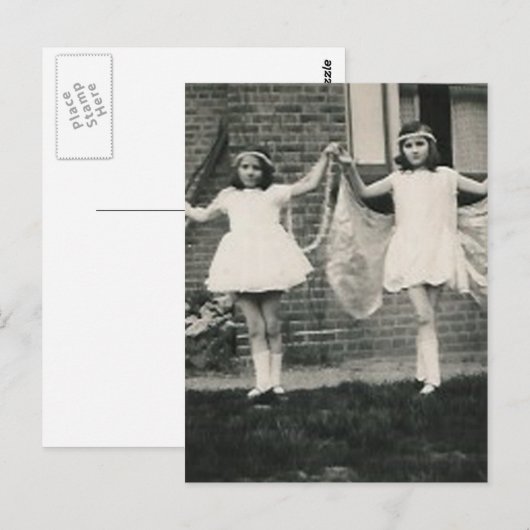 2 winkelwagens met postkaart (Voorkant / Achterkant)