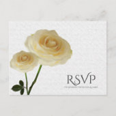 2 Wit geschilderde Rozen Elegante bruiloft RSVP Uitnodiging Briefkaart (Voorkant)