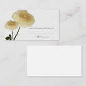 2 wit geschilderde Rozen Elegante Zitplaats Kaart Plaatskaartje (Voorkant / Achterkant)