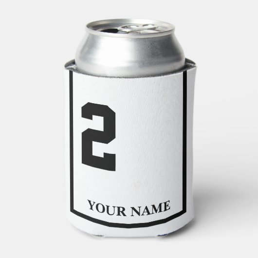 2 Wit met Zwart Paard Zadeldeken Custom Blikjeskoeler (Blikje Voorkant)