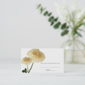 2 Witte Geschilderde Rozen Elegante Plaatskaart Plaatskaartje (Staand voorkant)