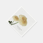2 Witte geverfde Rozen Elegant Napkins Servetten (Hoek)