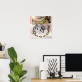 2 witte paarden in zonnestraal poster (Thuiskantoor)