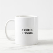 2 woorden 1 vinger grappig koffiemok (Links)