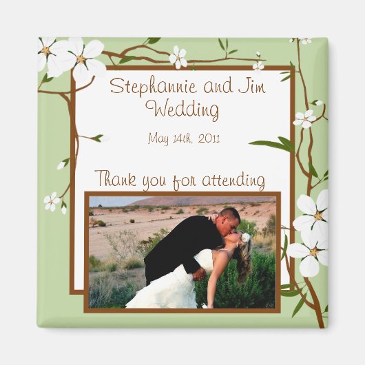 2 "x2" aankondiging magneet hondenhout bloemen (Voorkant)