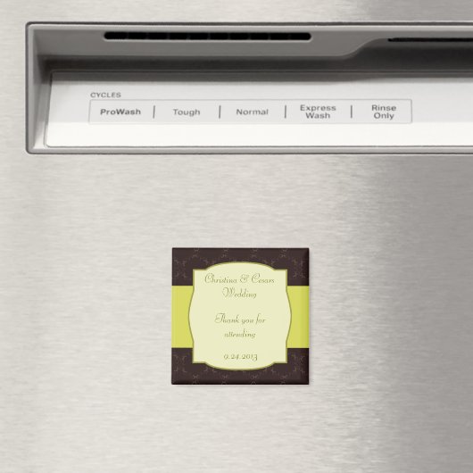 2 "x2" aankondiging magneet licht / olijfgroen Cha (Insitu (Vaatwasser))