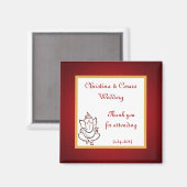 2 "x2" aankondiging magneet Lord Ganesha/Hindu Red (Voorkant / Achterkant)