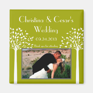 2 "x2" aankondiging magneet moderne groene bomen w